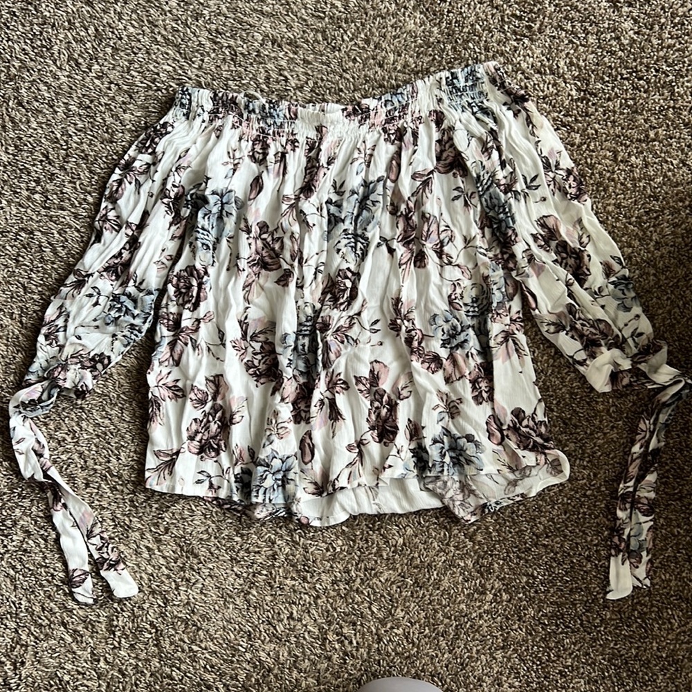 Floral off shoulder shirt (never worn)